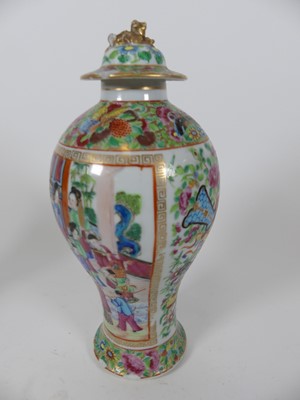 Lot 33 - A Chinese Canton porcelain vase and cover, of...