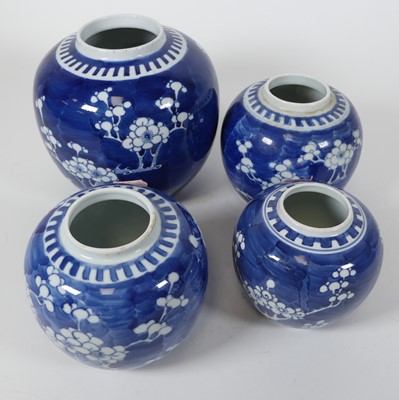 Lot 41 - A Chinese blue & white prunus pattern ginger...