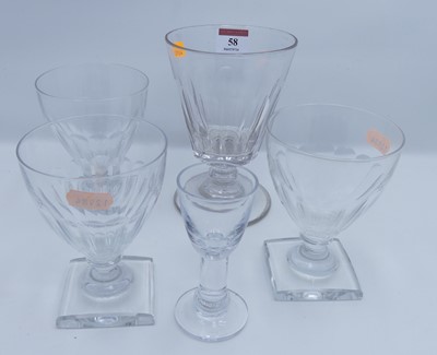 Lot 58 - A 19th century style clear glass rummer having...