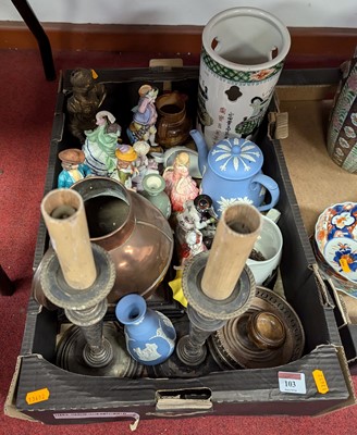 Lot 103 - A collection of ceramics and metalware to...