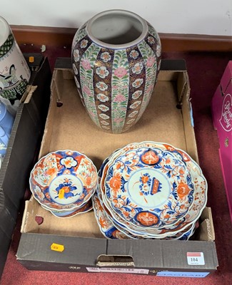 Lot 104 - A collection of Japanese Imari lobed dishes...