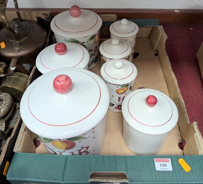 Lot 108 - A collection of Italian pottery storage jars,...