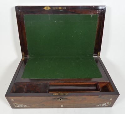 Lot 158 - A 19th century rosewood and mother of pearl...