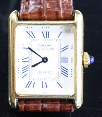 Lot 338 - A lady's Bulova Accutron gilt metal case...