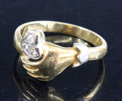 Lot 350 - A modern 18ct gold diamond point set band ring...