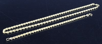 Lot 376 - A modern 9ct gold rope twist bracelet together...