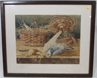 Lot 1023 - L.H.J. Beckett - Still life with dead game,...