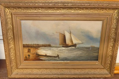 Lot 1038 - H. Beaty - Yarmouth jetty, oil on panel, 20 x...