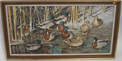 Lot 1054 - Caesar - Ducks, oil on canvas, signed and...