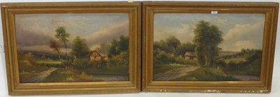 Lot 1017 - A pair of early 20th century oil on canvas,...