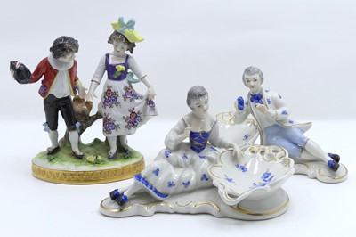 Lot 234 - A continental porcelain figure group of a...