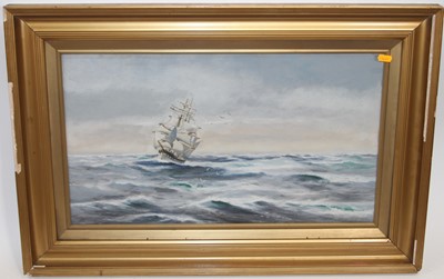 Lot 1058 - F.W. Kirkham - Three-masted clipper ship on...