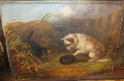 Lot 1062 - Attributed to J. Langlois - Terriers ratting,...