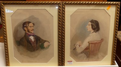 Lot 1117 - Alfred Edward Chalon RA (1780-1860) - Pair;...