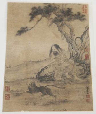 Lot 1119 - A set of four reproduction Chinese monochrome...