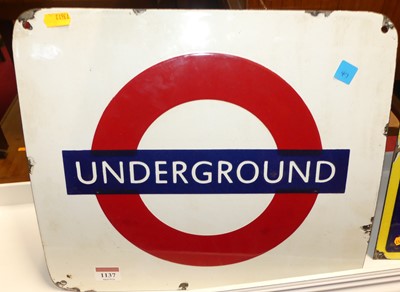 Lot 1137 - An enamel advertising sign for London...