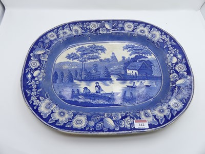 Lot 242 - A Victorian meat plate, blue and white...