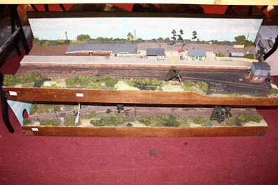 Lot 1584 - A three-piece wooden home made OO gauge...