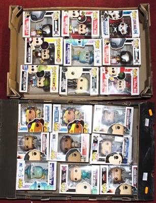 Lot 1615 - Two trays containing boxed vinyl pop figures...