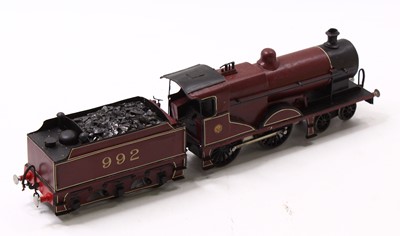 Lot 166 - Kit built electric 3-rail 4-4-0 loco & tender,...