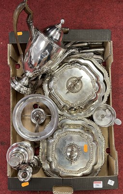 Lot 286 - A collection of silver plated wares, to...