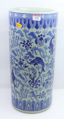 Lot 545 - A modern Chinese blue and white pottery...