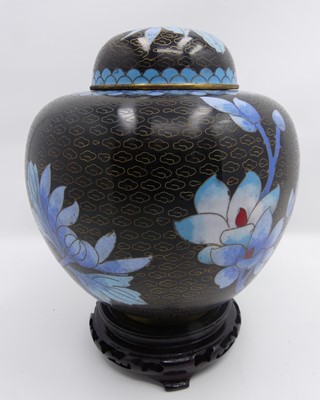 Lot 494 - A Chinese cloisonne enamel decorated ginger...