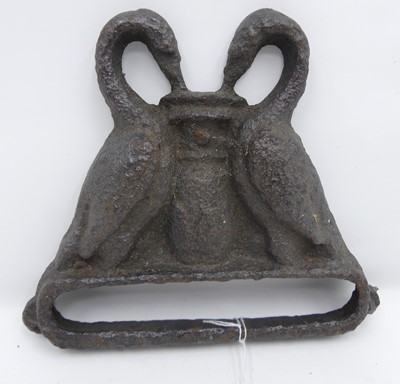 Lot 503 - A cast iron letter box mount in the form of...