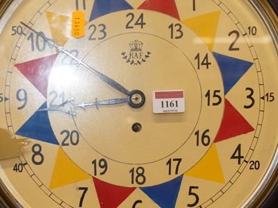 Lot 1161 - A reproduction RAF wall clock, with fusee...