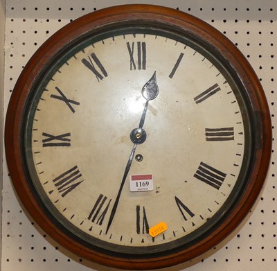 Lot 1169 - A Victorian mahogany circular wall clock,...