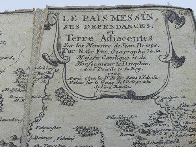 Lot 390 - A 19th century French canvas backed map 28x38cm