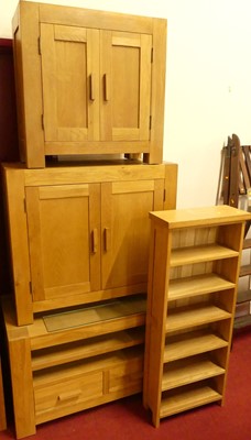 Lot 1188 - A suite of contemporary blond oak furniture,...