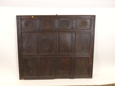 Lot 1194 - An antique joined oak wall panel, 141 x 121cm