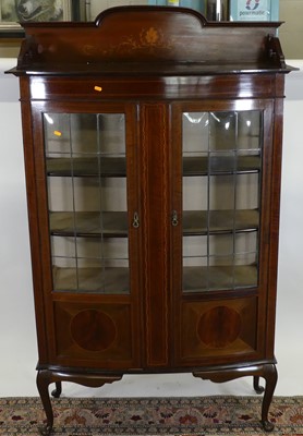 Lot 1198 - An Edwardian mahogany floral inlaid and...