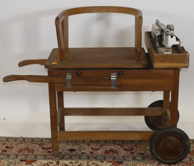 Lot 1199 - A mid-20th century oak set of jockey scales