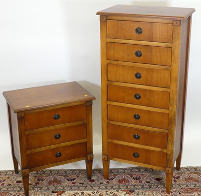 Lot 1237 - A pair of contemporary cherry wood...