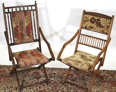 Lot 1311 - Two early 20th century stained beech folding...