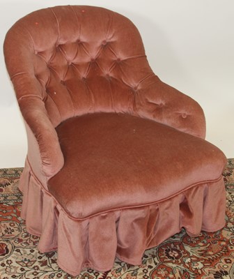 Lot 1327 - A Victorian and later pink dralon buttoned...