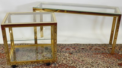 Lot 1272 - A 1980s Italian contemporary gilt brass glass...