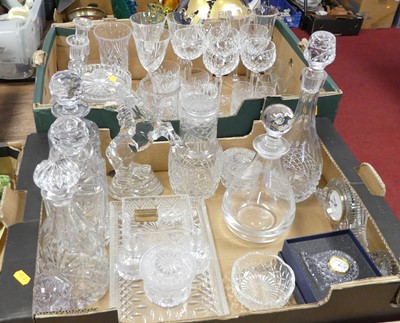 Lot 648 - Two boxes of crystal glassware, to include a...