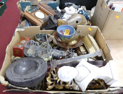 Lot 655 - Two boxes of miscellaneous items to include an...