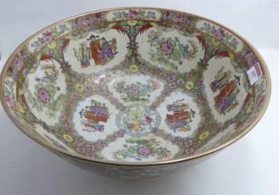 Lot 157 - A Chinese canton porcelain bowl, decorated...