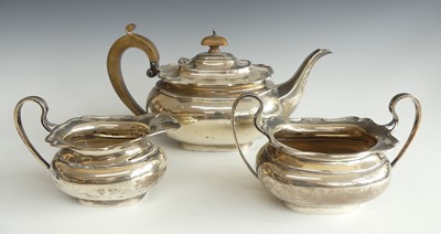 Lot 2237 - A George V silver three-piece tea...