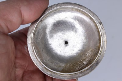 Lot 2066 - A Chinese export silver three-piece tea set,...