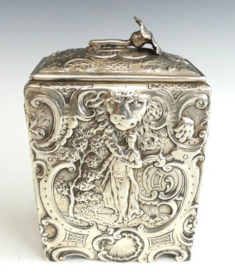 Lot 2163 - A 19th century continental silver tea caddy,...