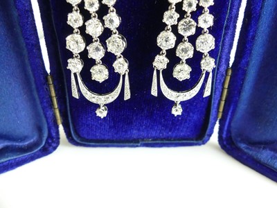 Lot 2290 - A pair of Edwardian platinum diamond...