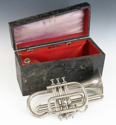 Lot 659 - An early 20th century chrome plated cornet,...