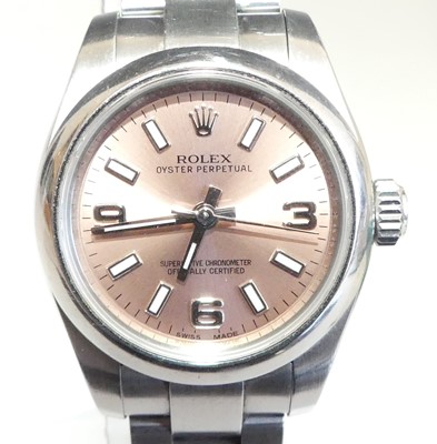 Lot 2389 - A lady's steel Rolex Oyster Perpetual...