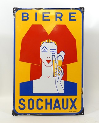 Lot 219 - A French enamel-on-metal advertising sign...