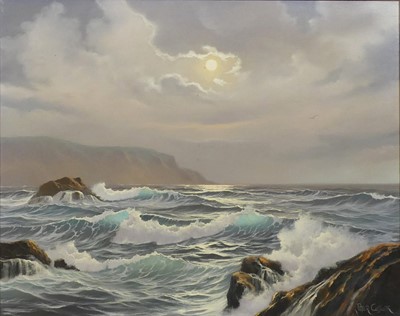 Lot 329 - Peter Cosslett (1927-2012) - Choppy seascape...